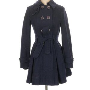Moda International Blue Wool Coat Size 4